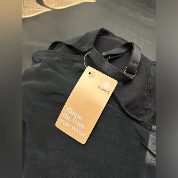 NWT Popilush Shapewear Bodysuit Tummy Control Mesh Bodysuits with Built in Bra - Picture 8 of 8